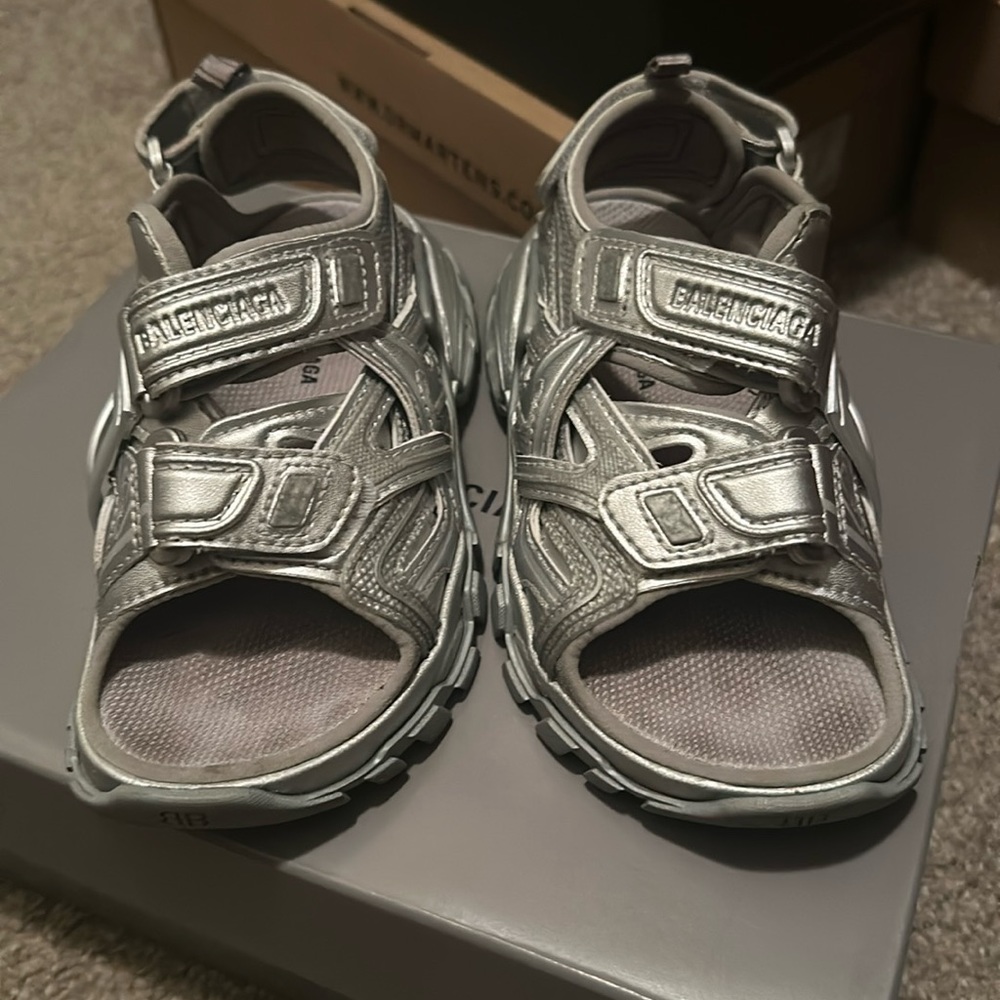 Balenciaga silver, size-10 Toddler,Daughter wore a few times. Great condition